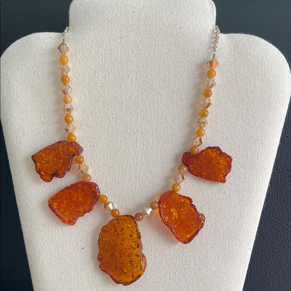 Amber Orange Statement Necklace - Women Jewelry